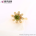 12677 Fashion jewelry 18k gold color flower shape elegant zircon ring for girls